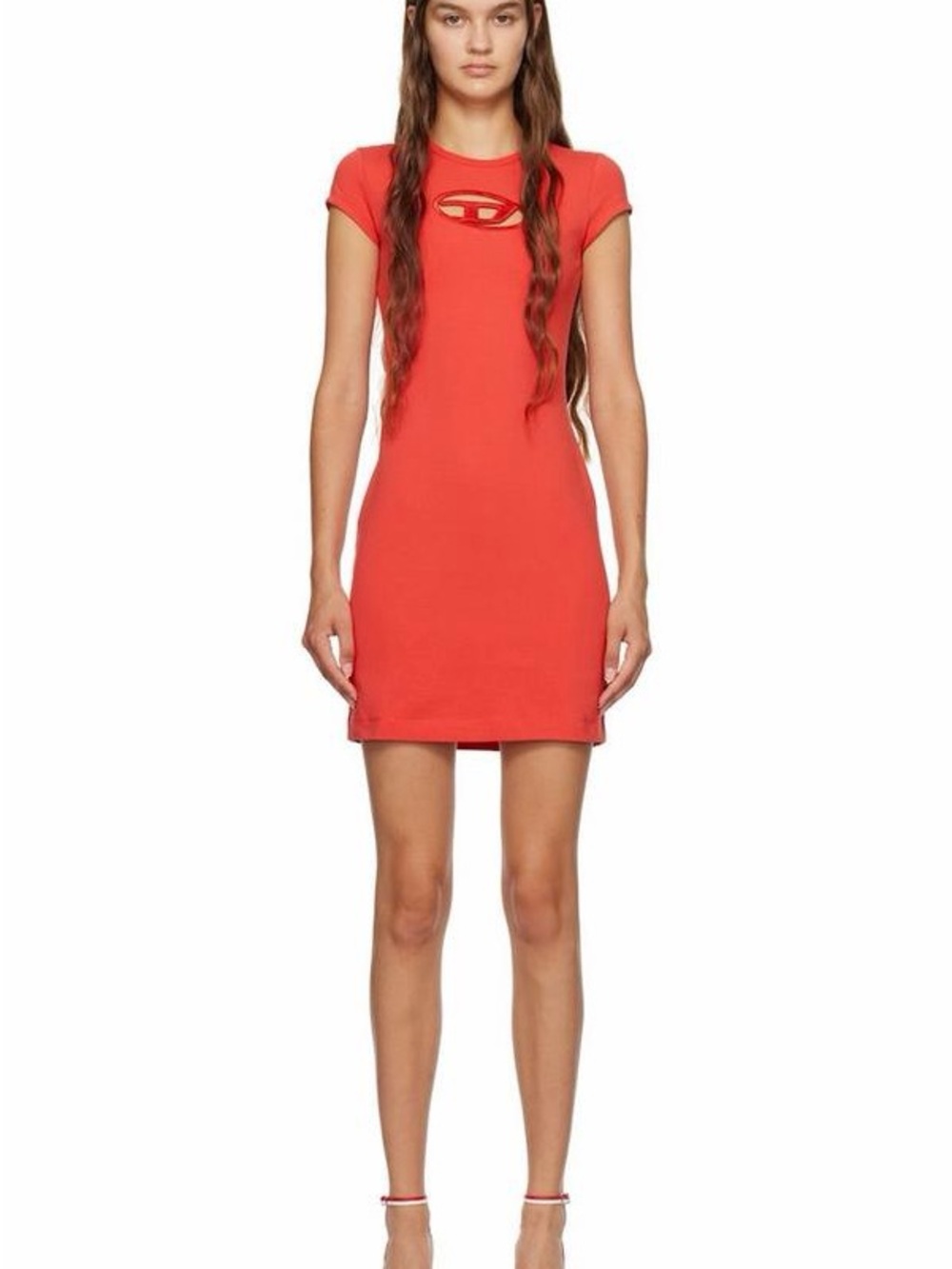 Diesel Logo Embroidered Crewneck Mini Dress XS